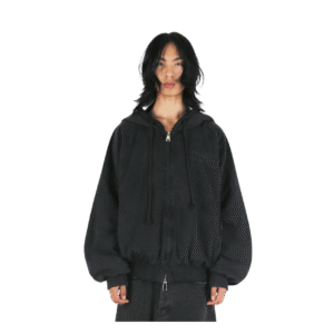 HOODED CANVAS JACKET VINTAGE BLACK