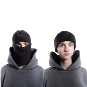 2 IN 1 - BEANIE BALACLAVA GRAY